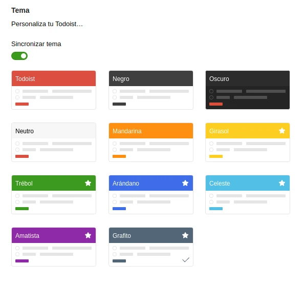 Themes Todoist