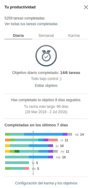 Viewing Statistics Todoist